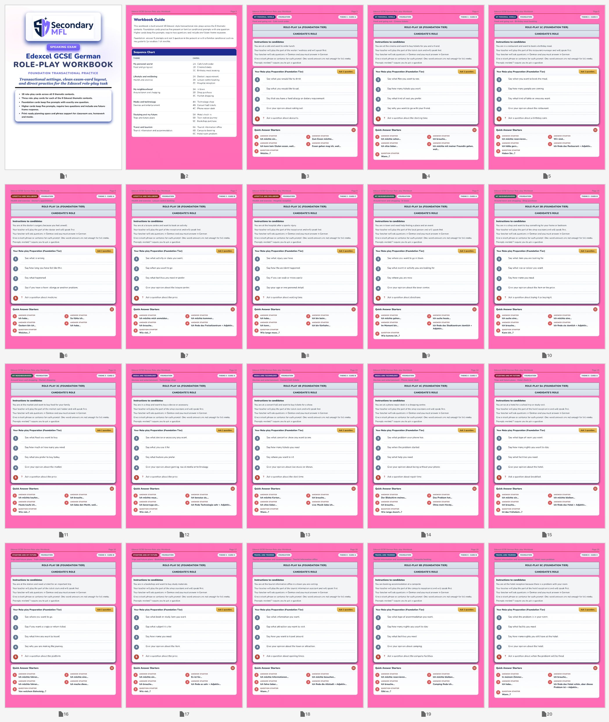 Edexcel GCSE German Role-Play Foundation Workbook | SecondaryMFL